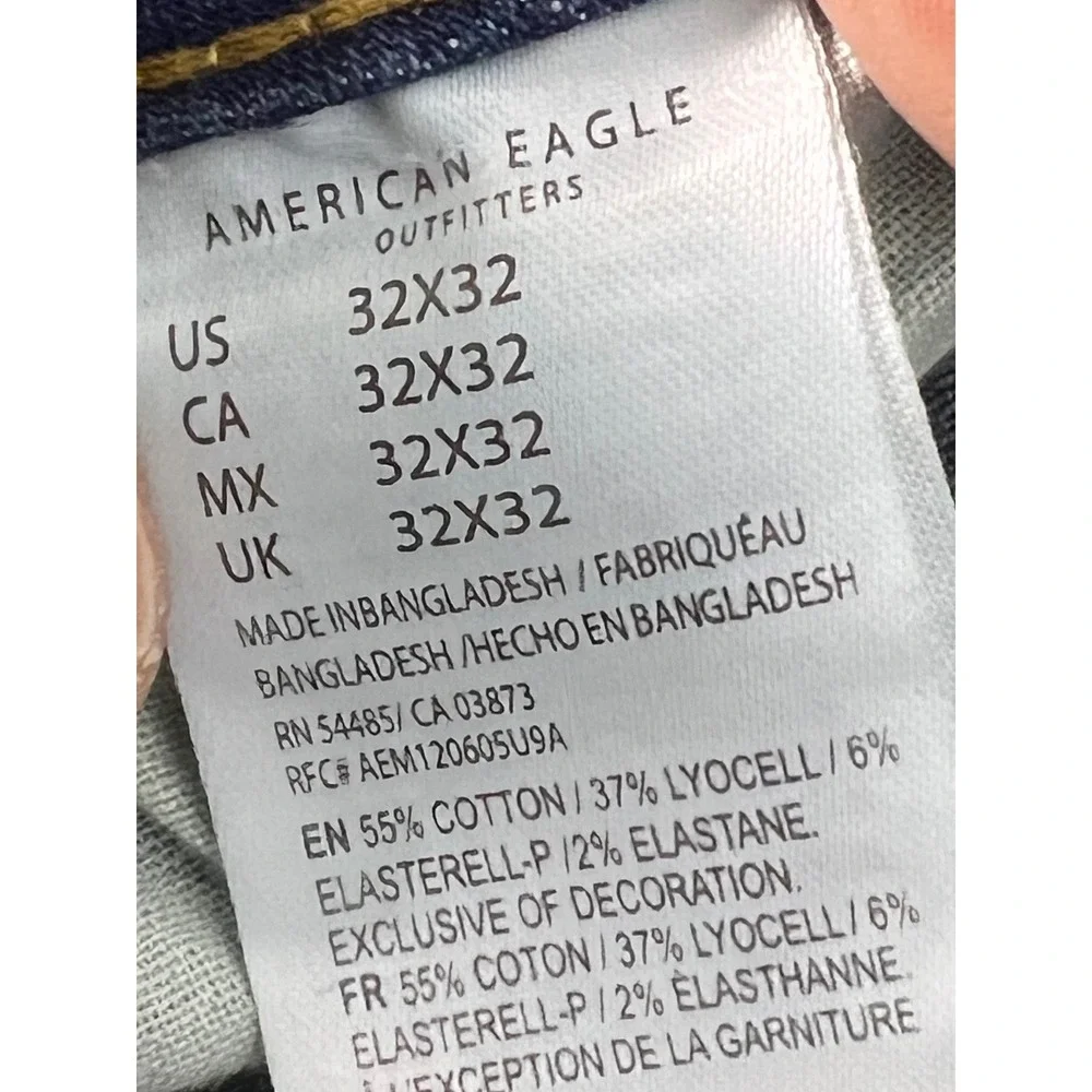 American Eagle Flex Medium Wash Slim Stretch Denim Jeans Mens 32x26